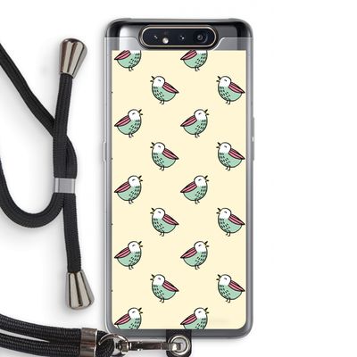 Vogeltjes: Samsung Galaxy A80 Transparant Hoesje met koord