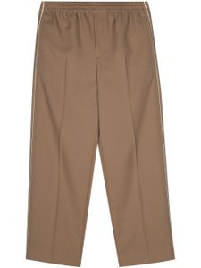 Gucci appliqué-logo cotton tapered trousers - Marron