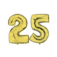 25 jaar folie ballonnen goud - thumbnail