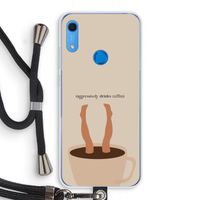 Aggressively drinks coffee: Huawei Y6s Transparant Hoesje met koord