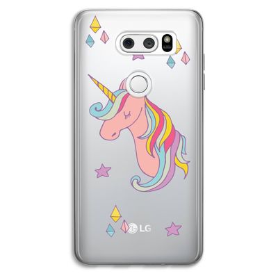 Roze eenhoorn: LG V30 Transparant Hoesje