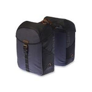 Basil miles dubbele fietstas, waterdicht, universal bridge systeem, 34l, zwart/antraciet