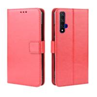 Retro Crazy Horse textuur horizontale Flip lederen case voor Huawei Honor 20 met houder & kaartsleuven & fotolijstjes (rood)