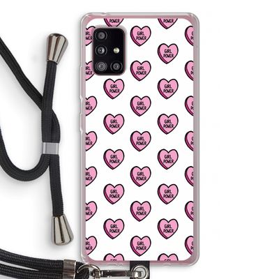 GIRL POWER: Samsung Galaxy A51 5G Transparant Hoesje met koord