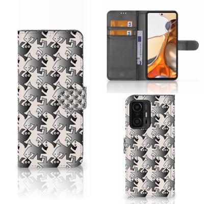 Xiaomi 11T | 11T Pro | Telefoonhoesje | Met pasjeshouder | Salamander Grey