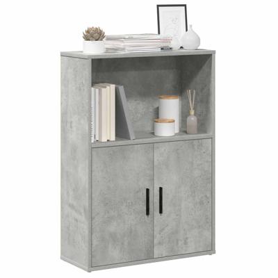 Boekenkast 60x24x85 cm bewerkt hout betongrijs