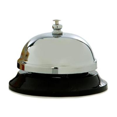 Cepewa Receptiebel - zilverkleurig - baliebel - 8,5x6 cm - metaal - hotel bellen