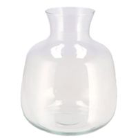 Bloemenvaas Mira - fles vaas model - transparant glas - D24 x H28 cm