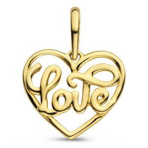 Hanger Hart Love geelgoud 11,8 x 10,3 mm