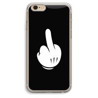Middle finger black: iPhone 6 Plus / 6S Plus Transparant Hoesje