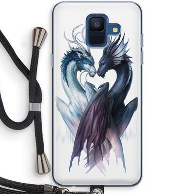 Yin Yang Dragons: Samsung Galaxy A6 (2018) Transparant Hoesje met koord