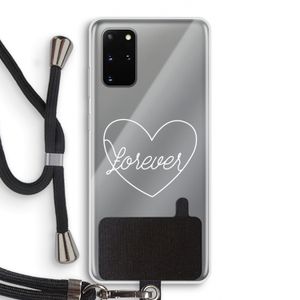 Forever heart pastel: Samsung Galaxy S20 Plus Transparant Hoesje met koord