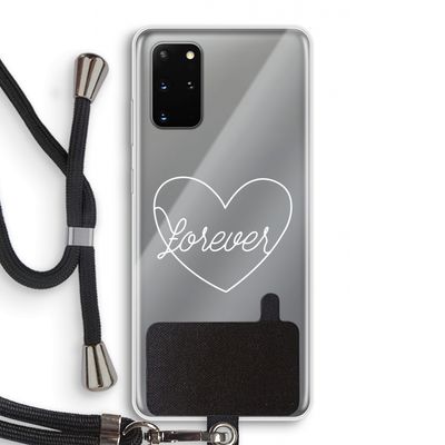 Forever heart pastel: Samsung Galaxy S20 Plus Transparant Hoesje met koord