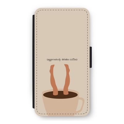 Aggressively drinks coffee: iPhone 12 Pro Flip Hoesje