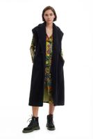 Lange bodywarmer met schapenvacht - BLACK - M