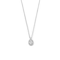 Ketting Halo zilver-zirconia wit 1 mm 41 + 4 cm - thumbnail