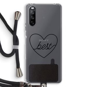 Best heart black: Sony Sony Xperia 10 III Transparant Hoesje met koord