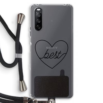 Best heart black: Sony Sony Xperia 10 III Transparant Hoesje met koord
