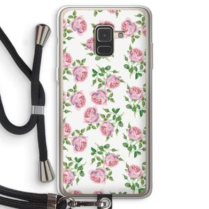 Kleine roosjes: Samsung Galaxy A8 (2018) Transparant Hoesje met koord
