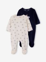 Fluwelen babyslaappakje vos marineblauw