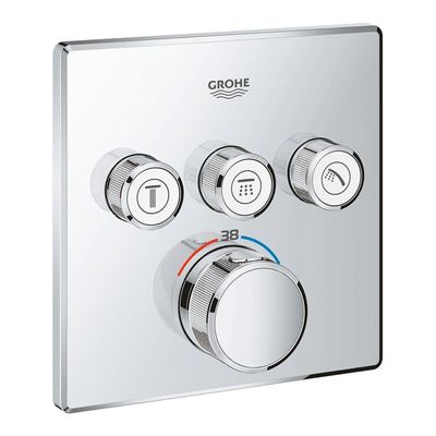 GROHE Grohtherm smartcontrol afdekset douchethermostaat met omstel 3x vierk.chr 29126000