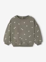 Babysweater met print kaki