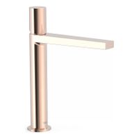 Wastafelkraan Tres Project | Opbouw | Mengkraan | Hoog model | 1-knop | Rond | 24k Rose goud - thumbnail