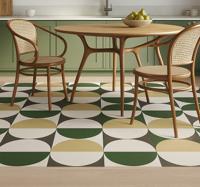 Vinyl tapijt eetkamer cirkelvormig patroon