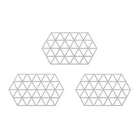 Krumble Siliconen pannenonderzetter Hexagon lang - Grijs - Set van 3