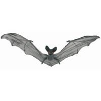 Horror decoratie vleermuis grijs 50 cm - Halloween decoratie dieren - Feestdecoratievoorwerp