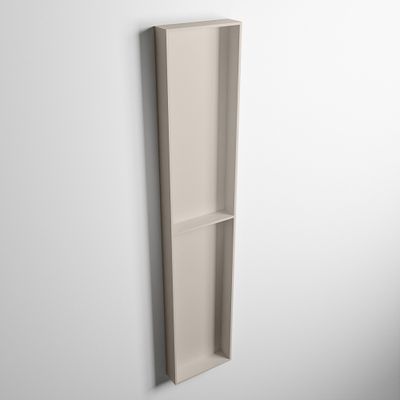 MONDIAZ EASY Nis 89,5x29,5cm in solid surface kleur Linen | Linen. 2 vakken geschikt voor in- of opbouw