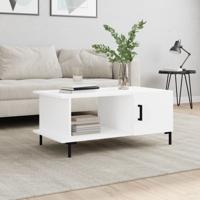 Salontafel 90x50x40 cm bewerkt hout wit - thumbnail