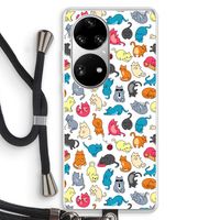 Kleurrijke katten: Huawei P50 Pro Transparant Hoesje met koord