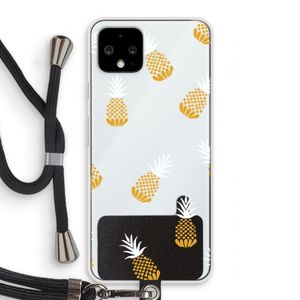 Ananasjes: Pixel 4 Transparant Hoesje met koord