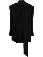 Mugler blazer écharpe oversize - Noir