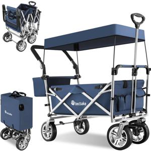 tectake® - Opvouwbare bolderwagen bolderkar strandkar Nico - blauw