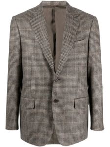 Canali blazer en laine à motif pied-de-poule - Marron