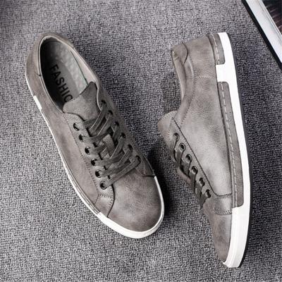 Barokke schoenen casual PU lederen sportschoenen voor mannen grootte: 40 (grijs)