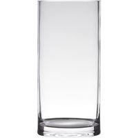 Transparante home-basics cylinder vorm vaas/vazen van glas 30 x 12 cm - thumbnail
