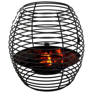 Vuur emmer/vuurkorf Firebasket Spiral - zwart - ijzer - D50 x H50 cm - rond