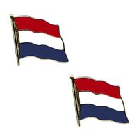 Set van 4x stuks speldjes Pin Vlag Nederland ca 20 mm - thumbnail