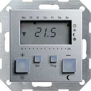 Gira klokthermostaat 230V aluminium 55
