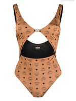 MCM maillot de bain à imprimé monogrammé - Marron