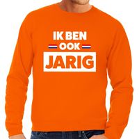 Oranje Ik ben ook jarig sweater voor heren - thumbnail