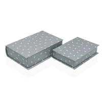 Decoratieve Doos Versa Canvas Hout MDF Blommor Boek