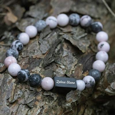 Witte & Roze Zebra Kralen armband