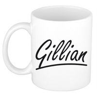 Gillian voornaam kado beker / mok sierlijke letters - gepersonaliseerde mok met naam   -