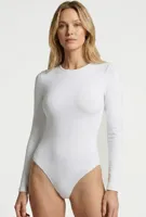 Body lange mouw - PCNEJA - Bodysuit naadloos - Ronde hals - Zwart - Huidskleur - Witte body