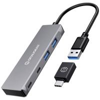 GrauGear G-HUB2A2C-AC USB 3.2 Gen 1-hub 4 poorten Zilver
