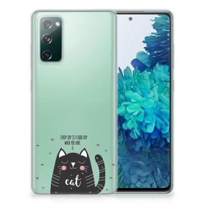 Samsung Galaxy S20 FE Telefoonhoesje met Naam Cat Good Day Samsung Galaxy S20 FE Telefoonhoesje met Naam Cat Good Day